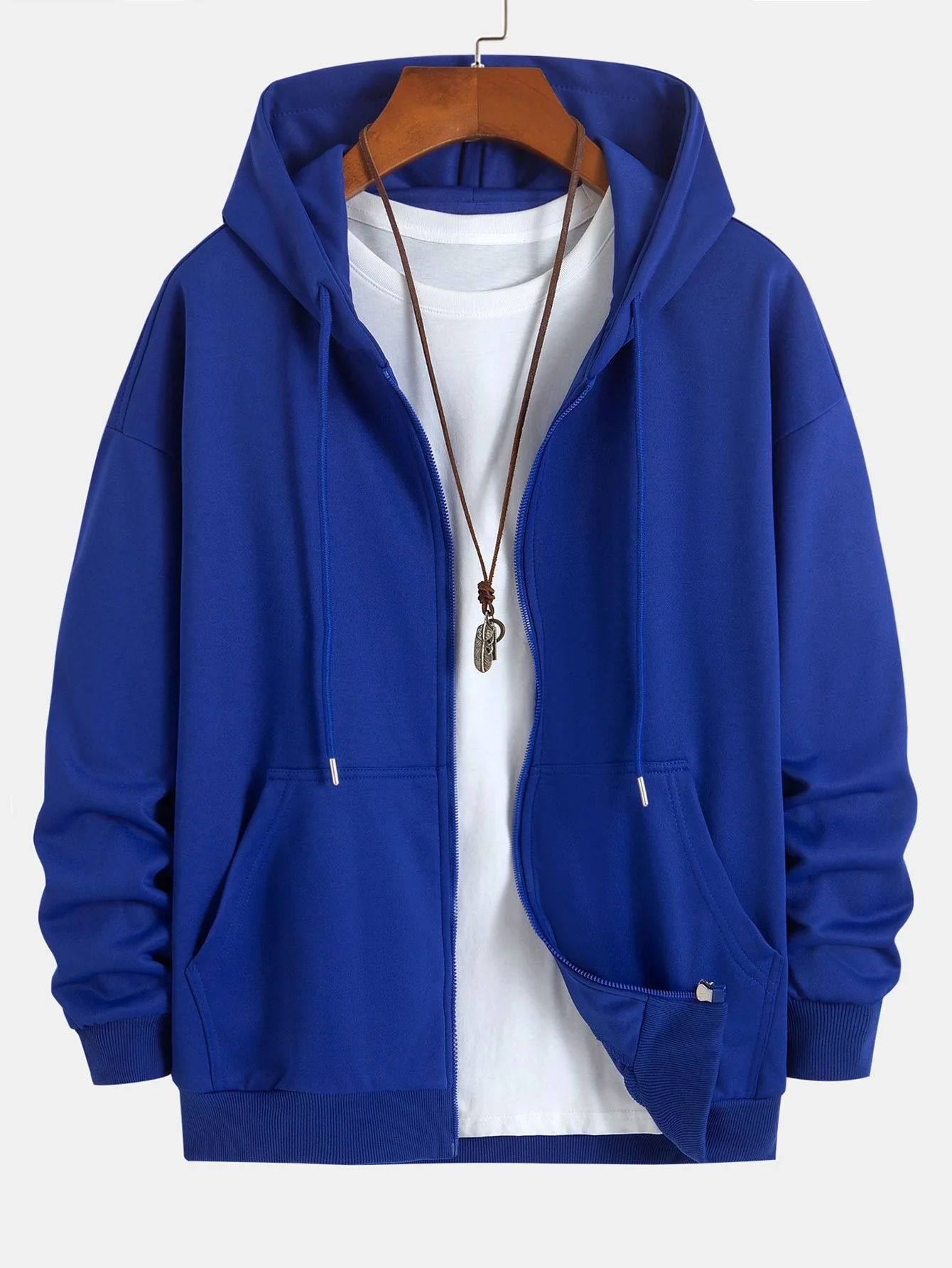 Basic Relax Fit Zip Hoodie