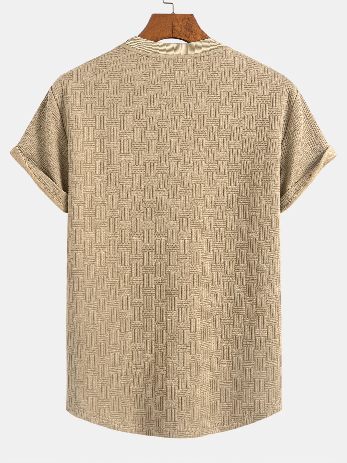 Stripe Jacquard Arc Hem T-Shirt