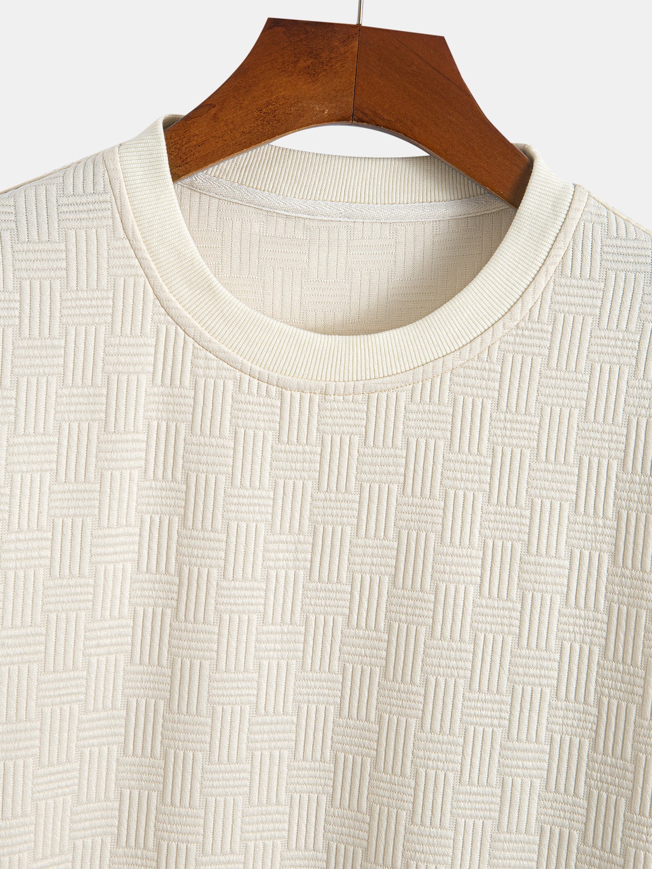 Stripe Jacquard Arc Hem T-Shirt