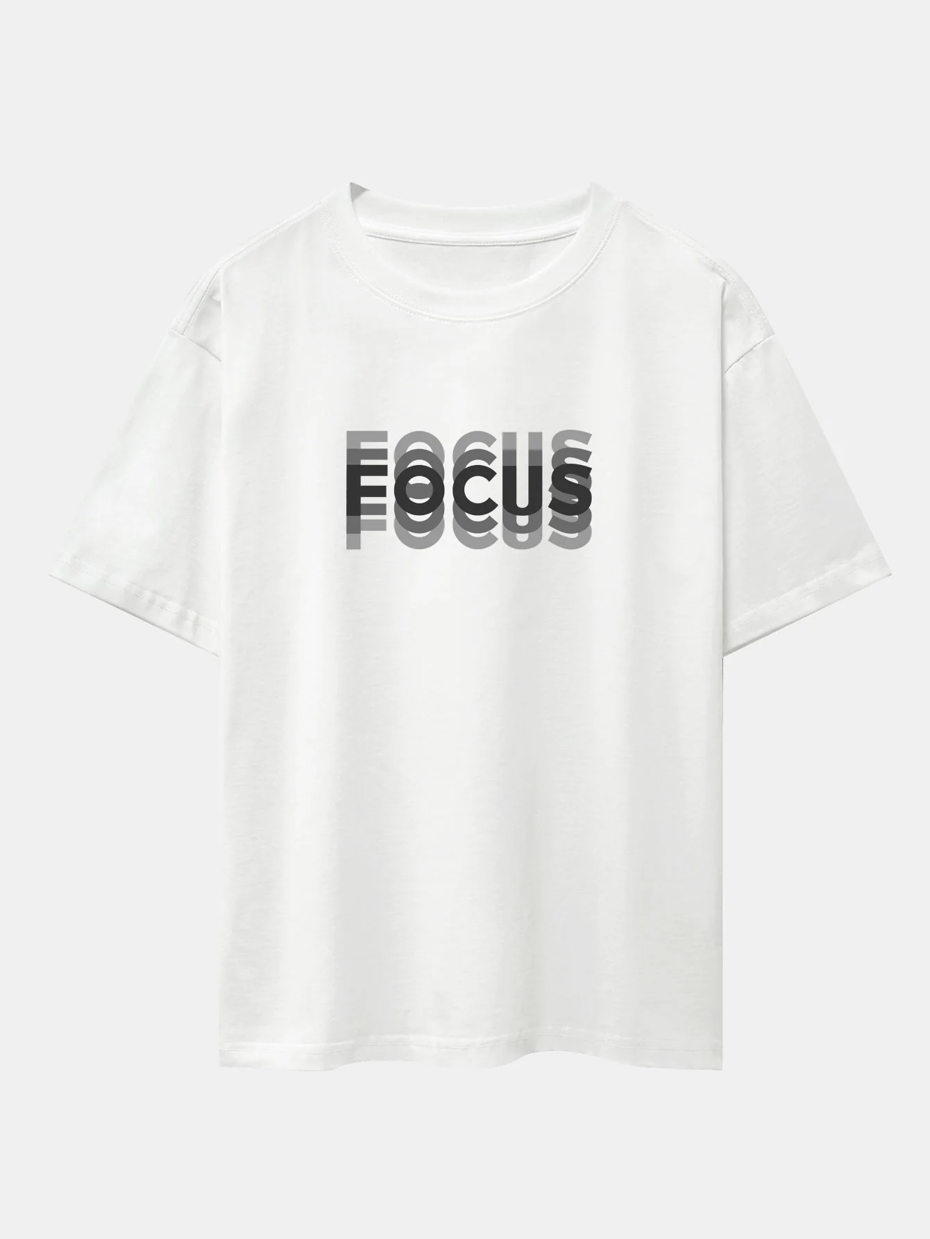 Focus Slogan Print Drop Shoulder Oversize T-Shirt