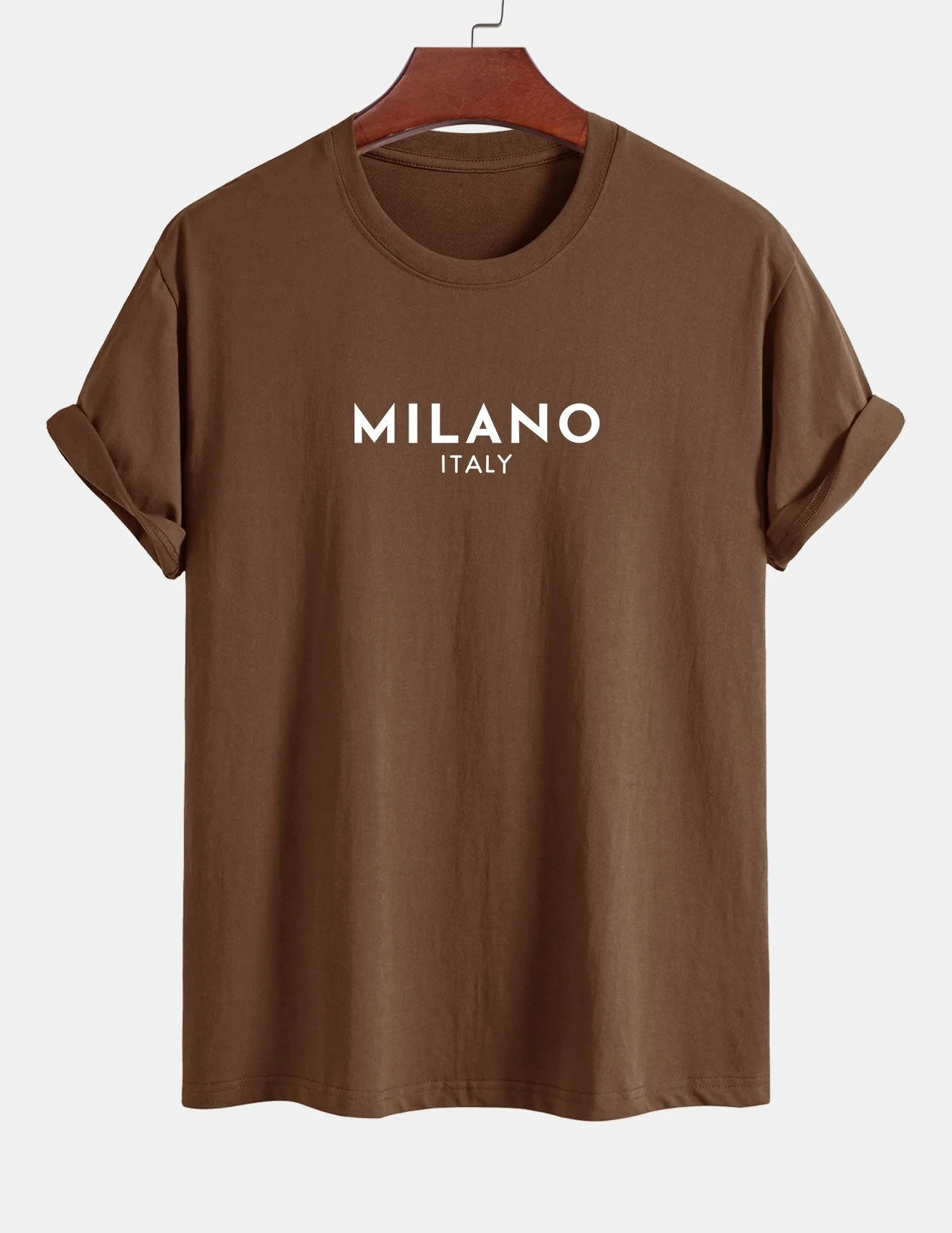 Regular Fit Milano Italy Print Cotton T-Shirt