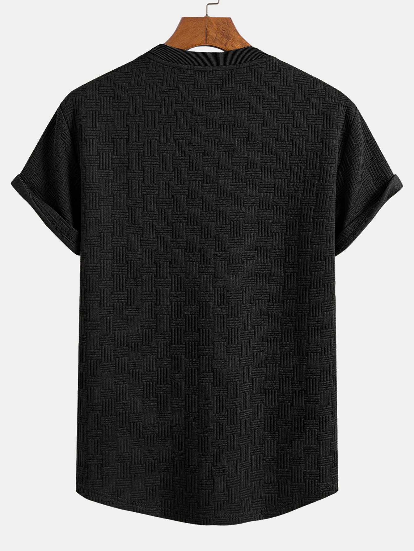 Stripe Jacquard Arc Hem T-Shirt