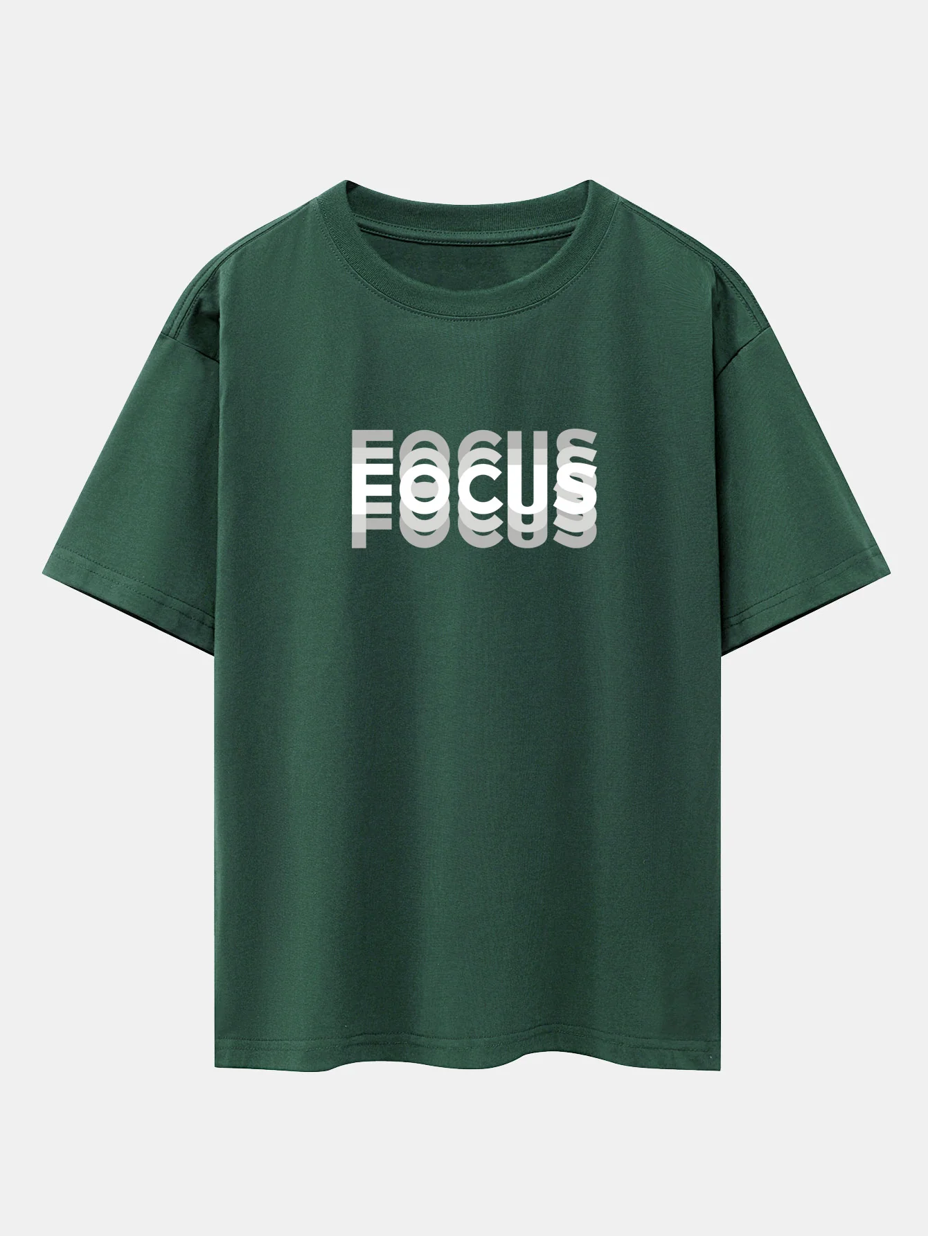Focus Slogan Print Drop Shoulder Oversize T-Shirt