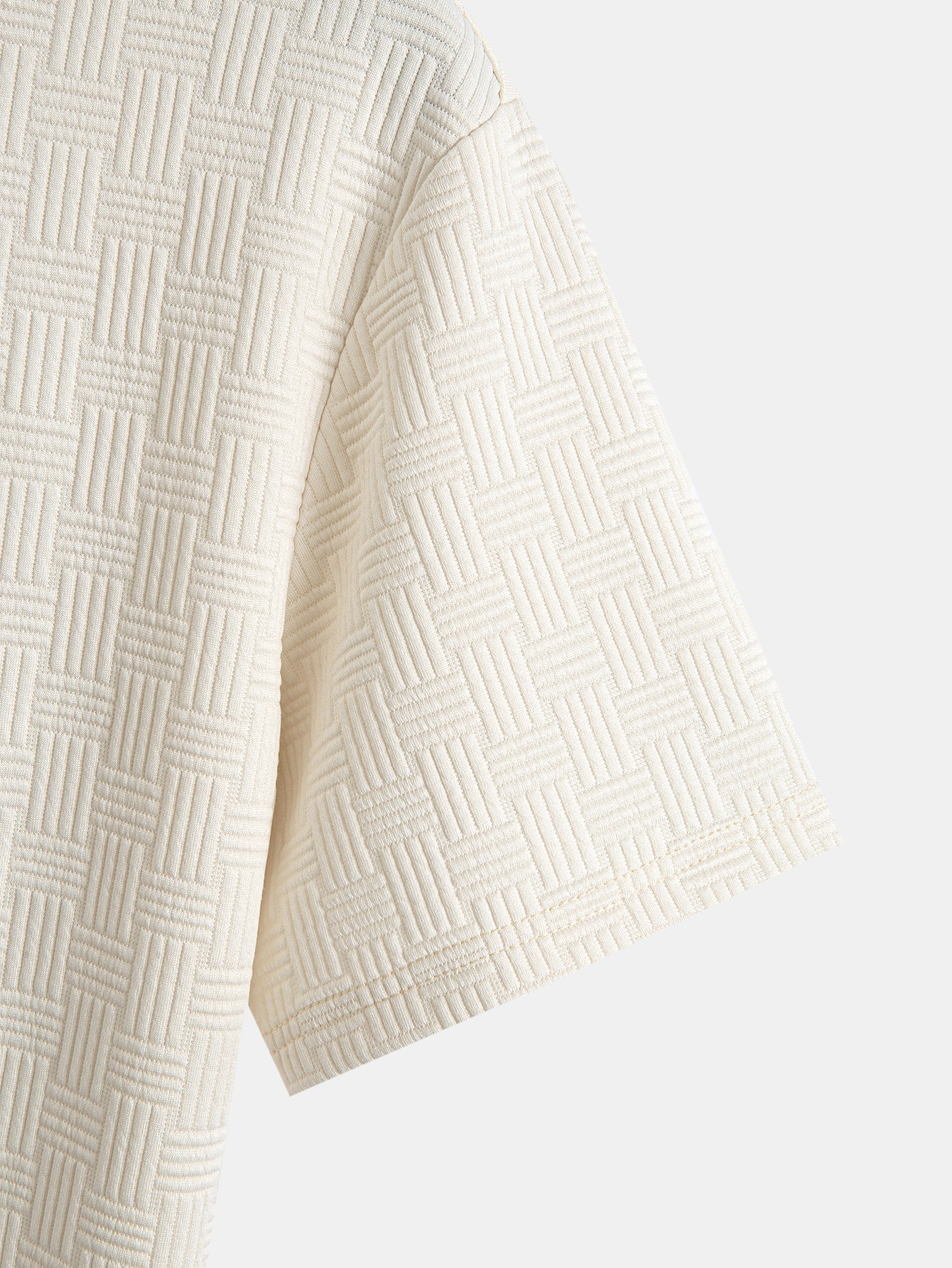 Stripe Jacquard Arc Hem T-Shirt