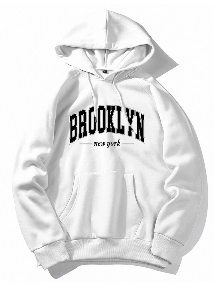 Brooklyn Letter Print Hoodie