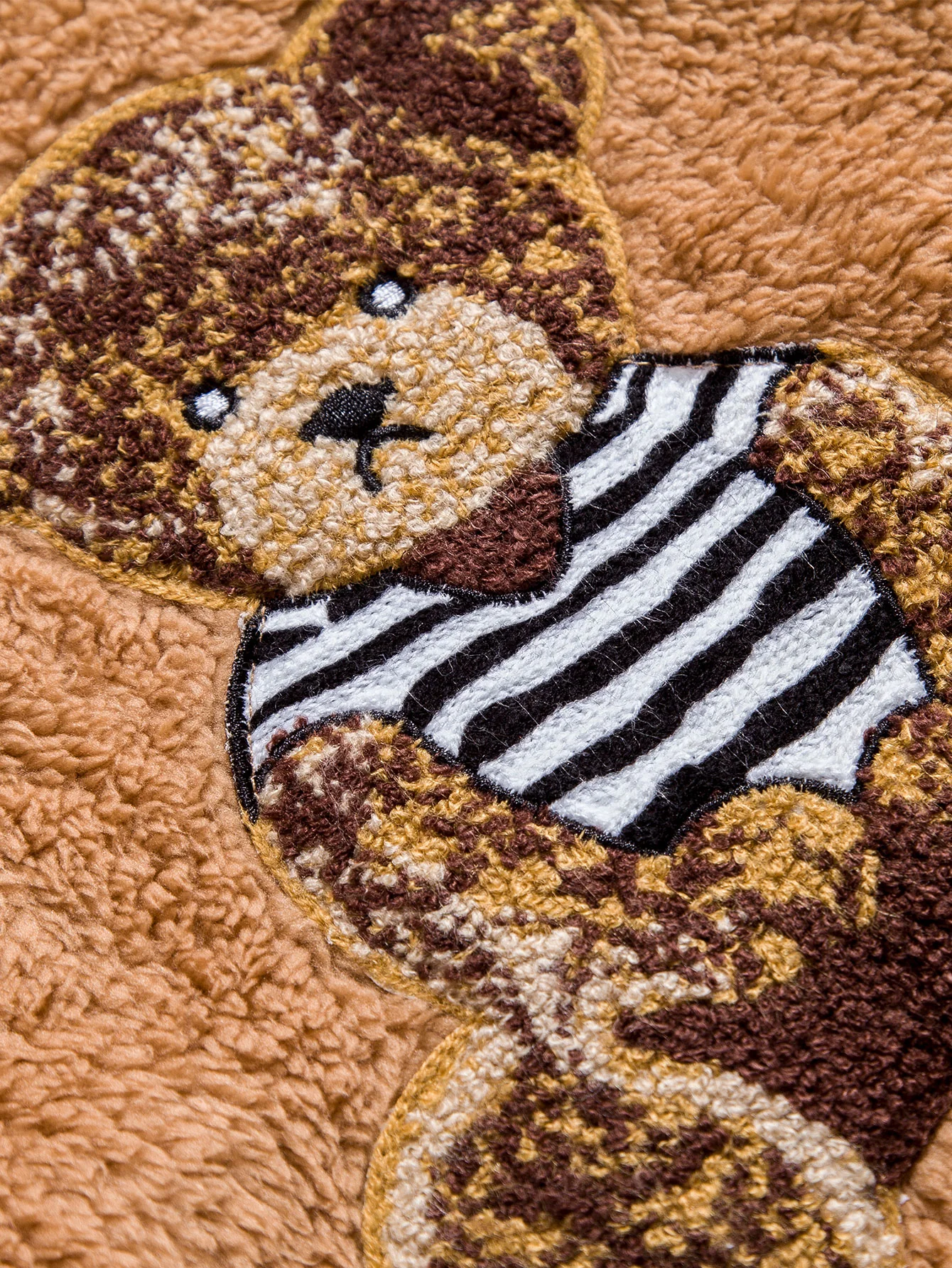 Bear Embroidered Patch Teddy Hoodie