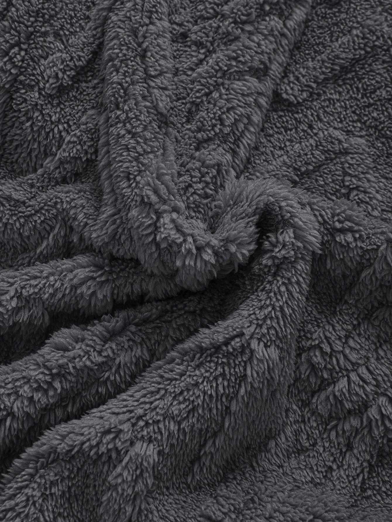 Geometric Jacquard Zip Up Teddy Hoodie