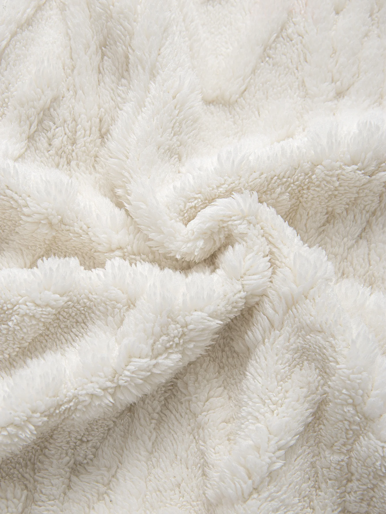 Geometric Jacquard Zip Up Teddy Hoodie