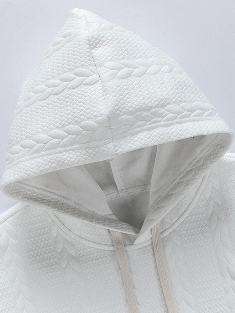 Relax Fit Wheat Jacquard Hoodie