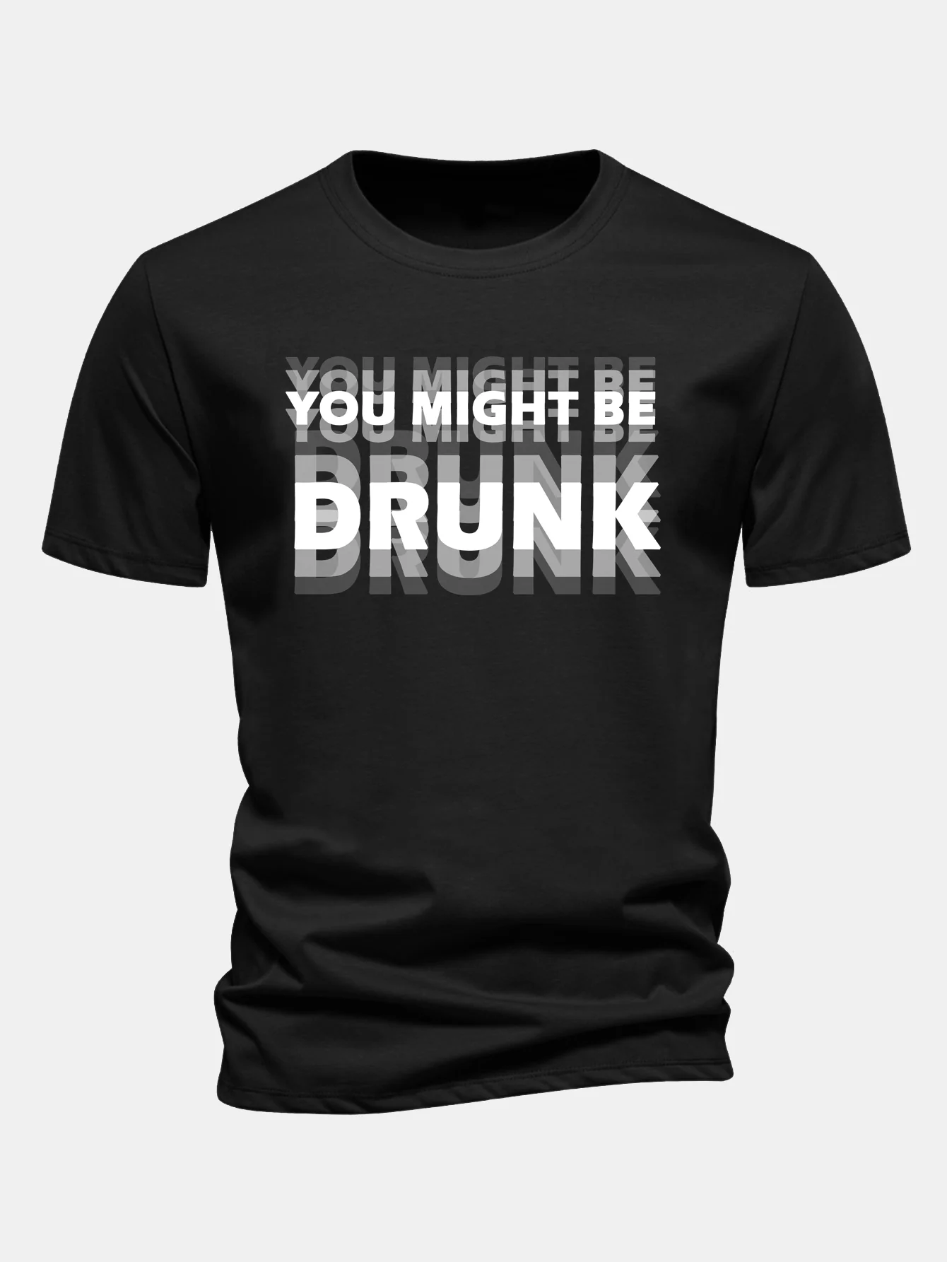 Regular Fit You Might Be Drunk Print Cotton T-Shirt
