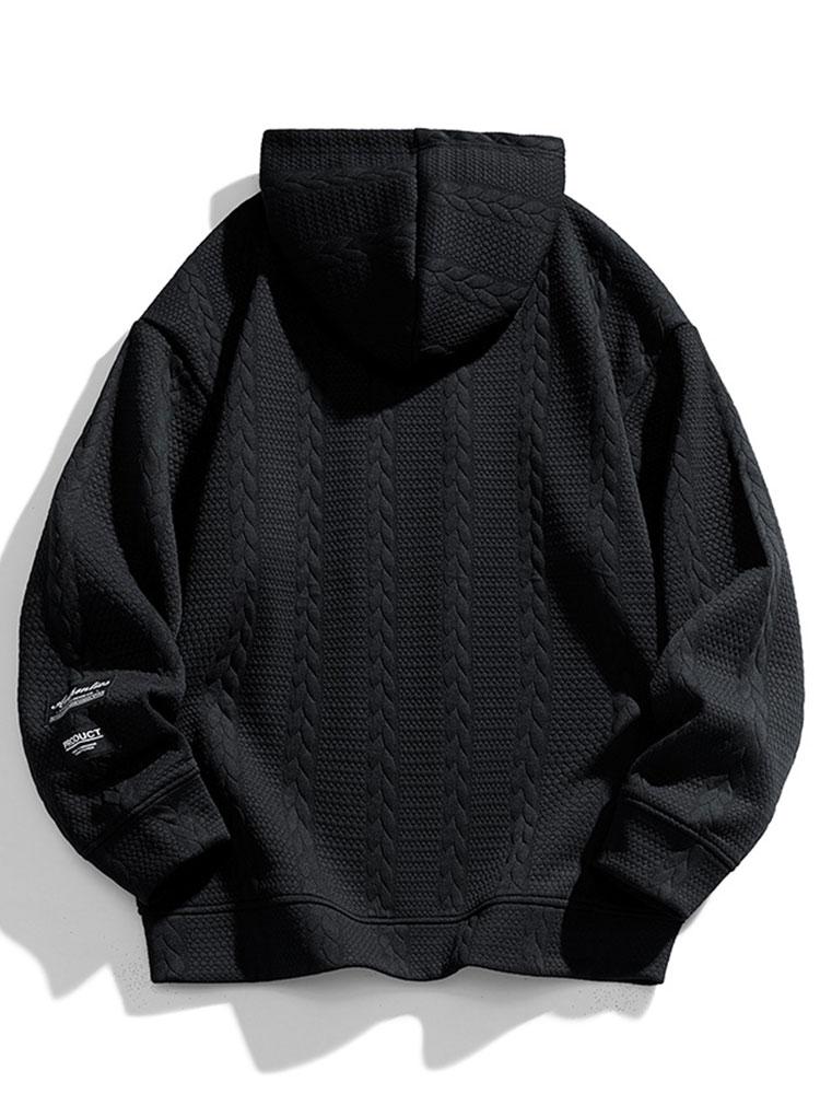 Relax Fit Wheat Jacquard Hoodie