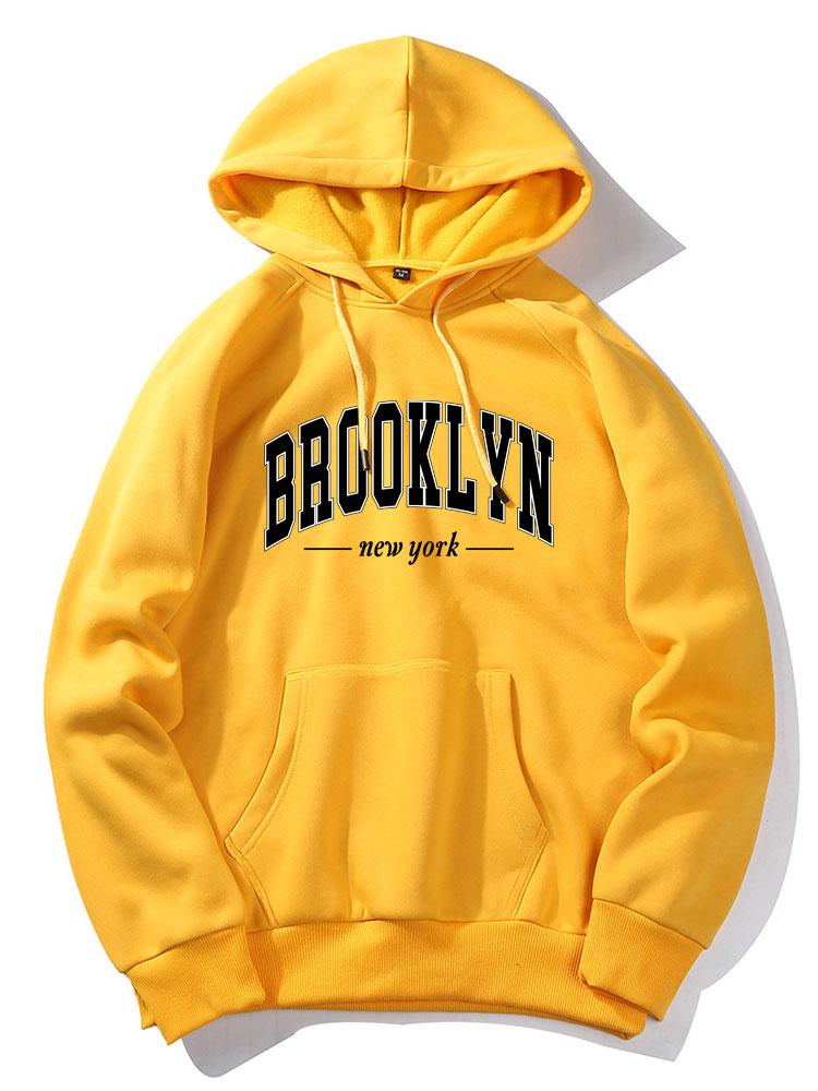 Brooklyn Letter Print Hoodie