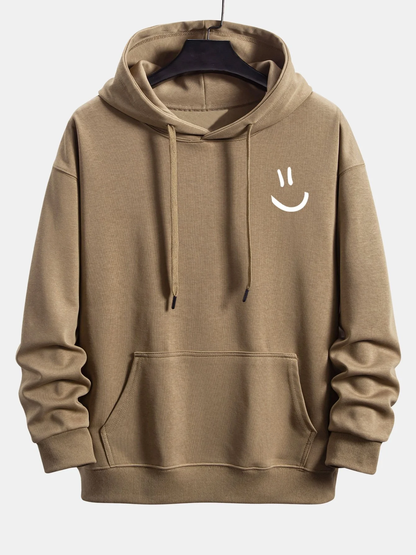 Smiley Face Print Relax Fit Hoodie