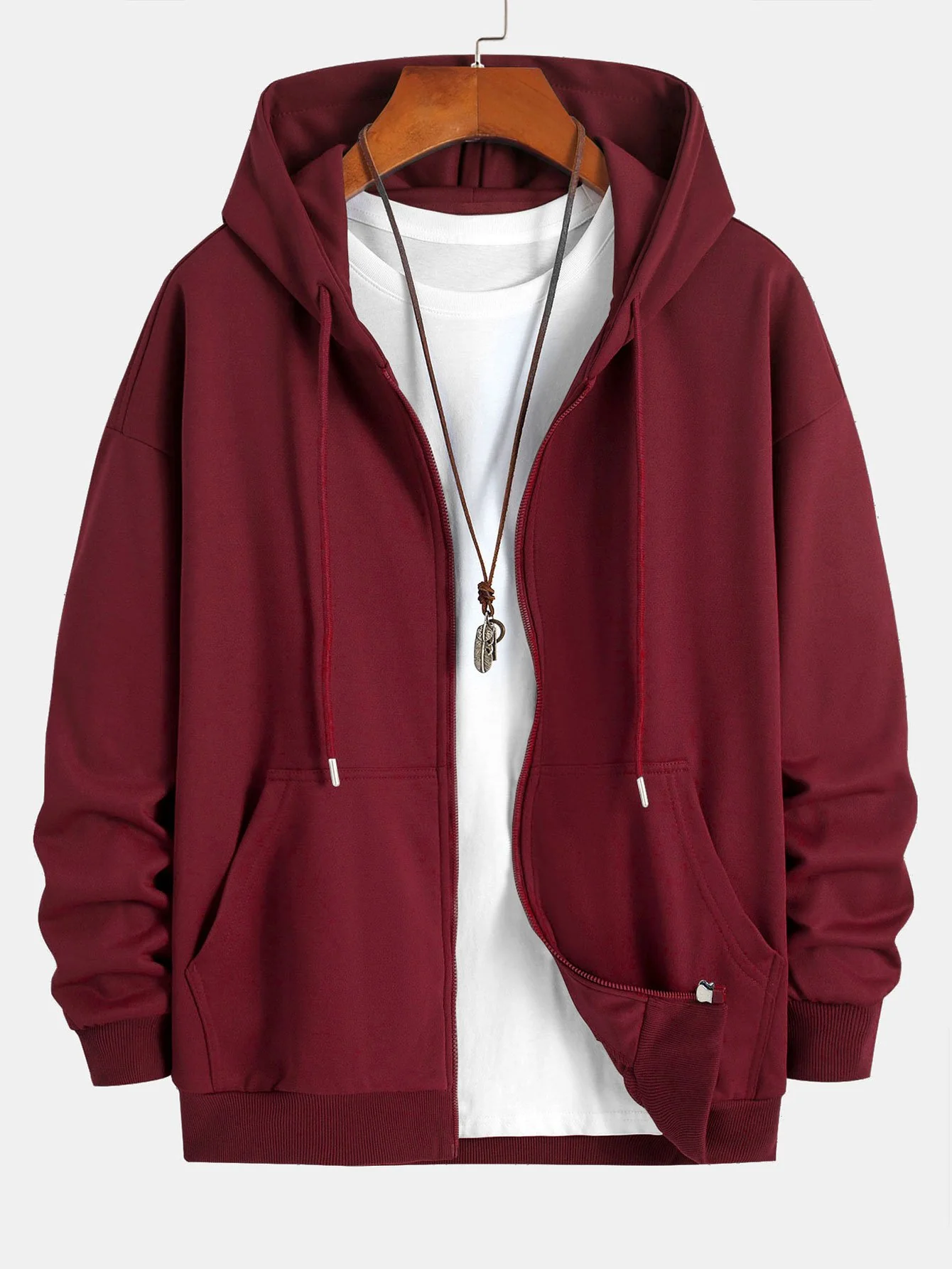 Basic Relax Fit Zip Hoodie
