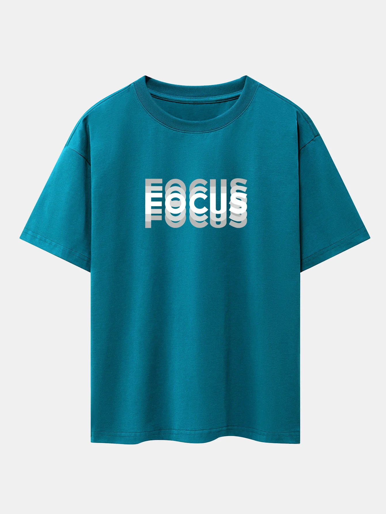Focus Slogan Print Drop Shoulder Oversize T-Shirt