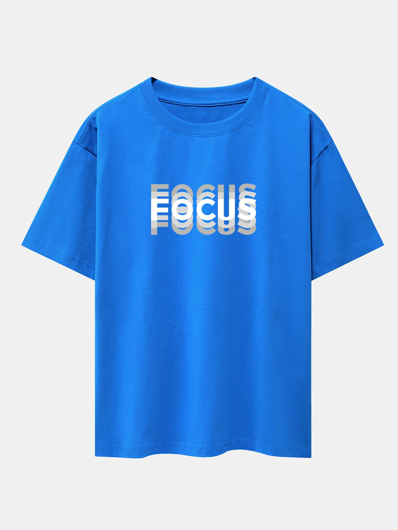 Focus Slogan Print Drop Shoulder Oversize T-Shirt