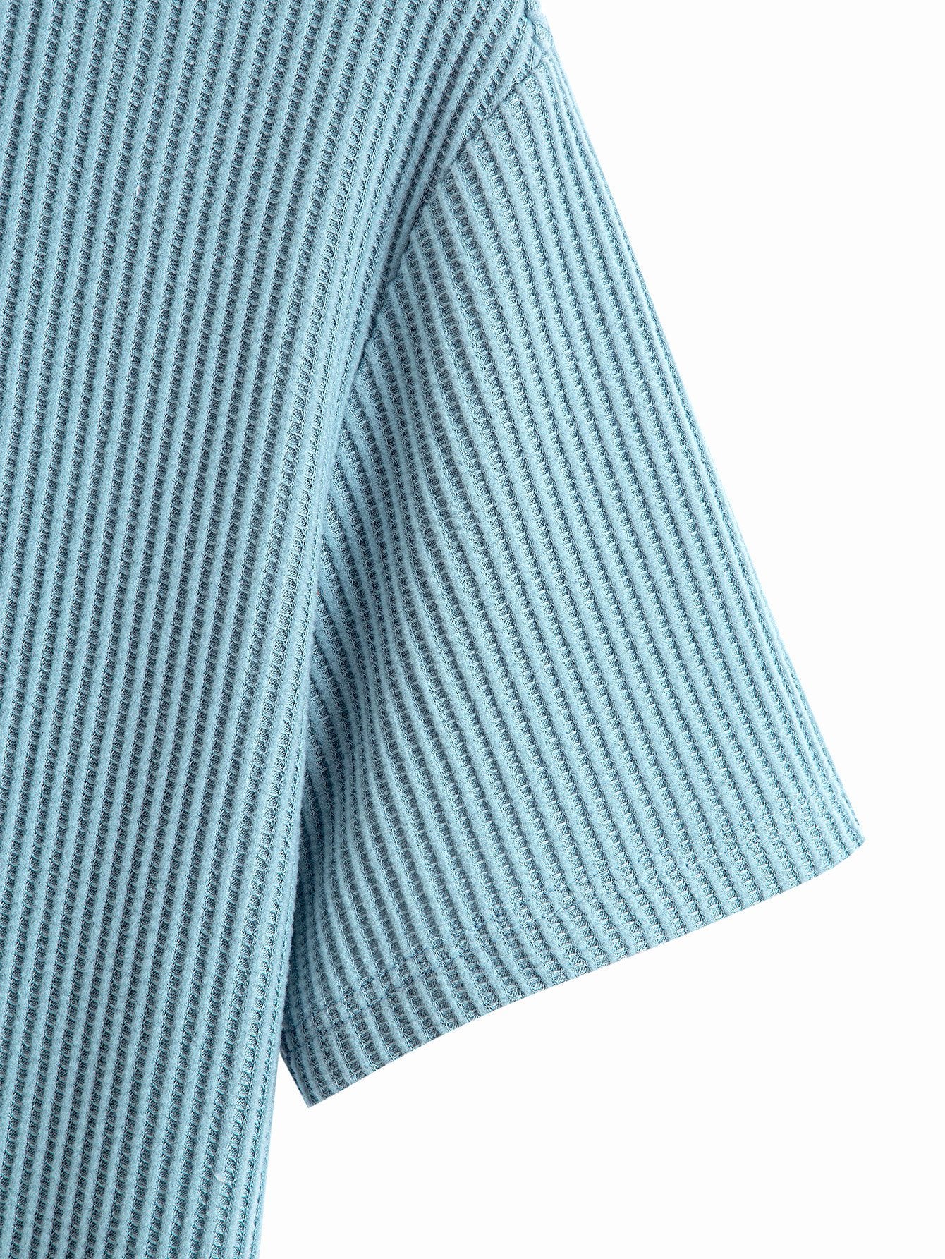 Knitted Waffle Arc Hem T-Shirt