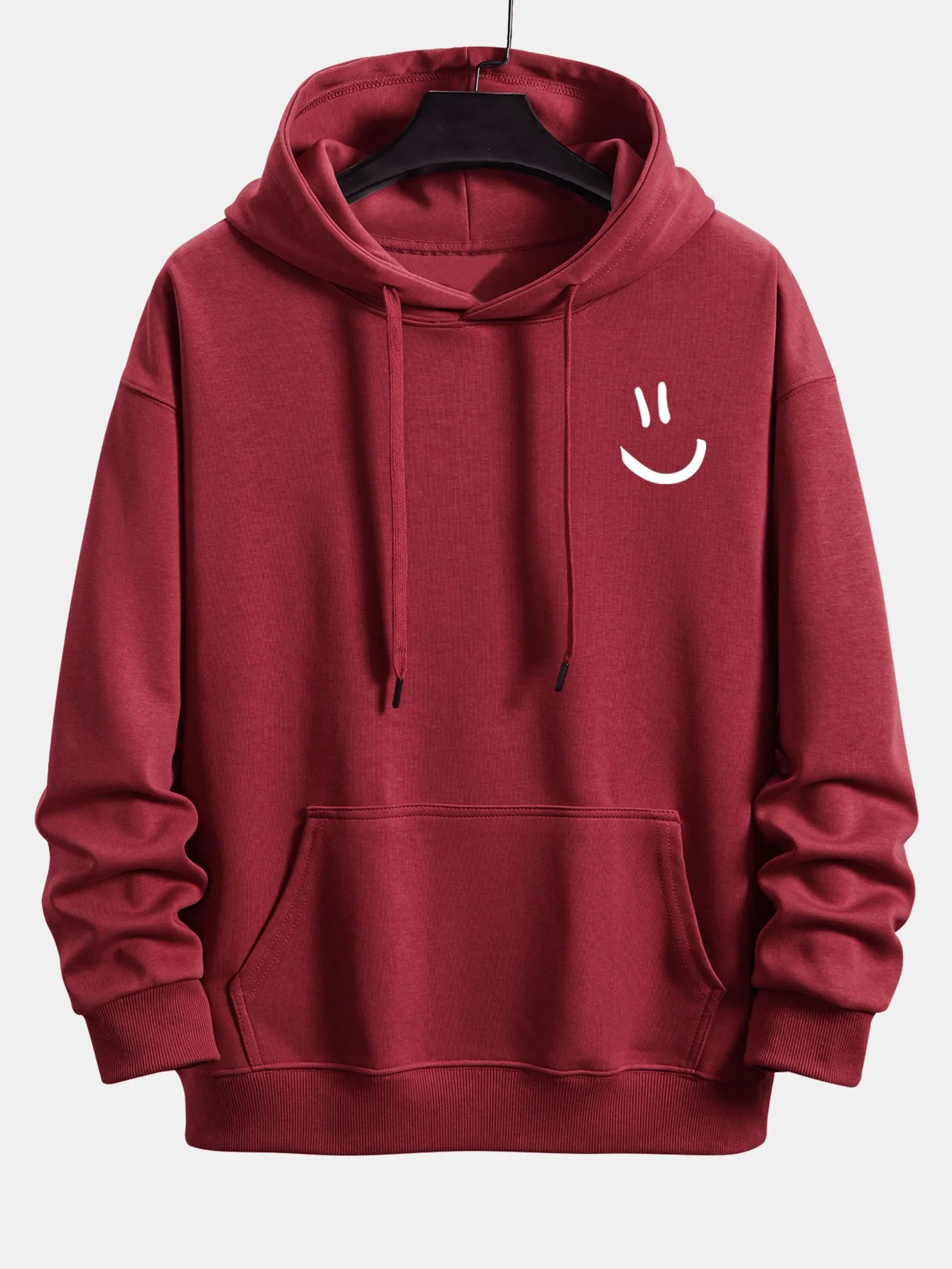 Smiley Face Print Relax Fit Hoodie