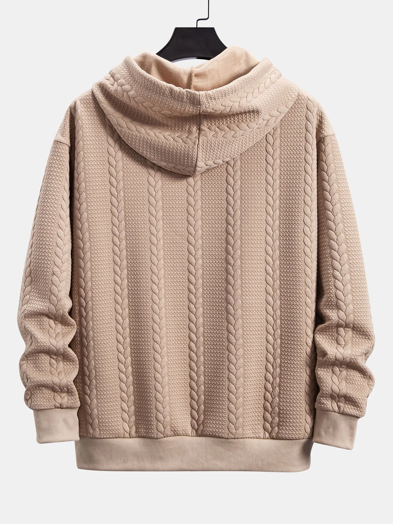 Relax Fit Wheat Jacquard Hoodie