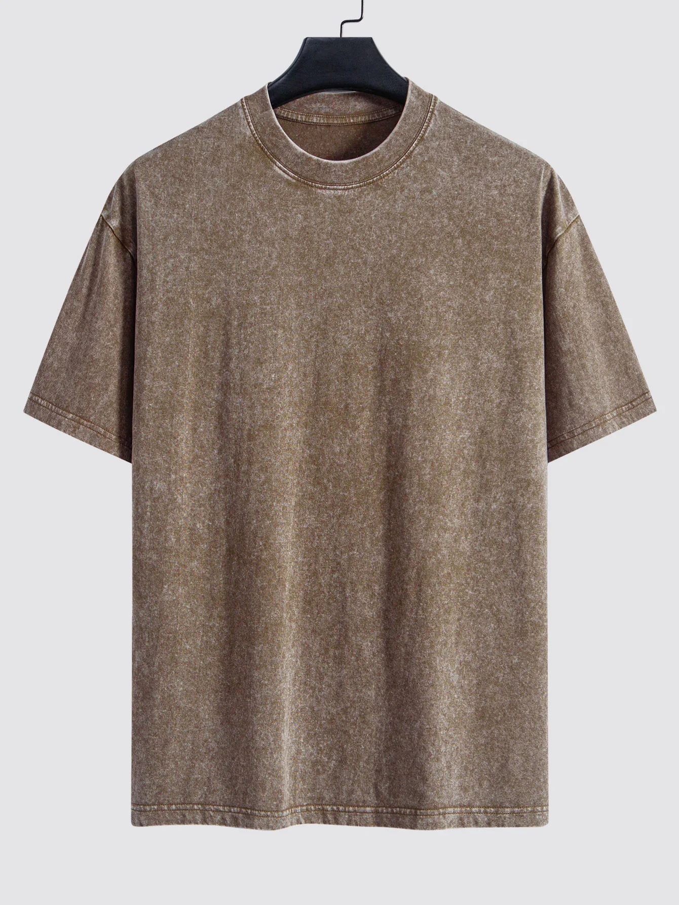 Basic Washed Distressed Drop Shoulder Oversize T-Shirt