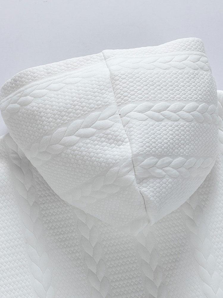 Relax Fit Wheat Jacquard Hoodie