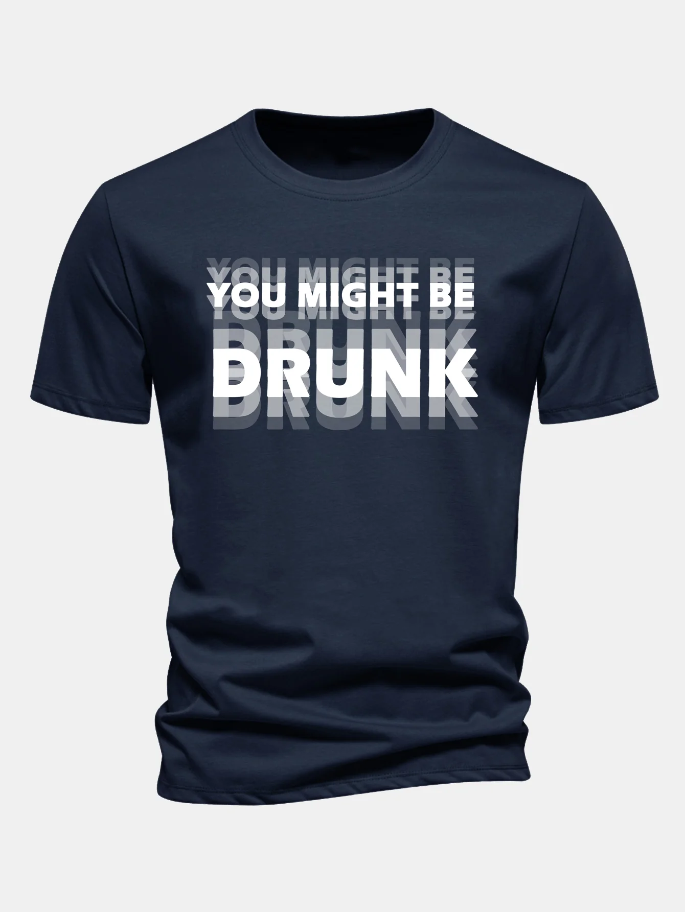 Regular Fit You Might Be Drunk Print Cotton T-Shirt