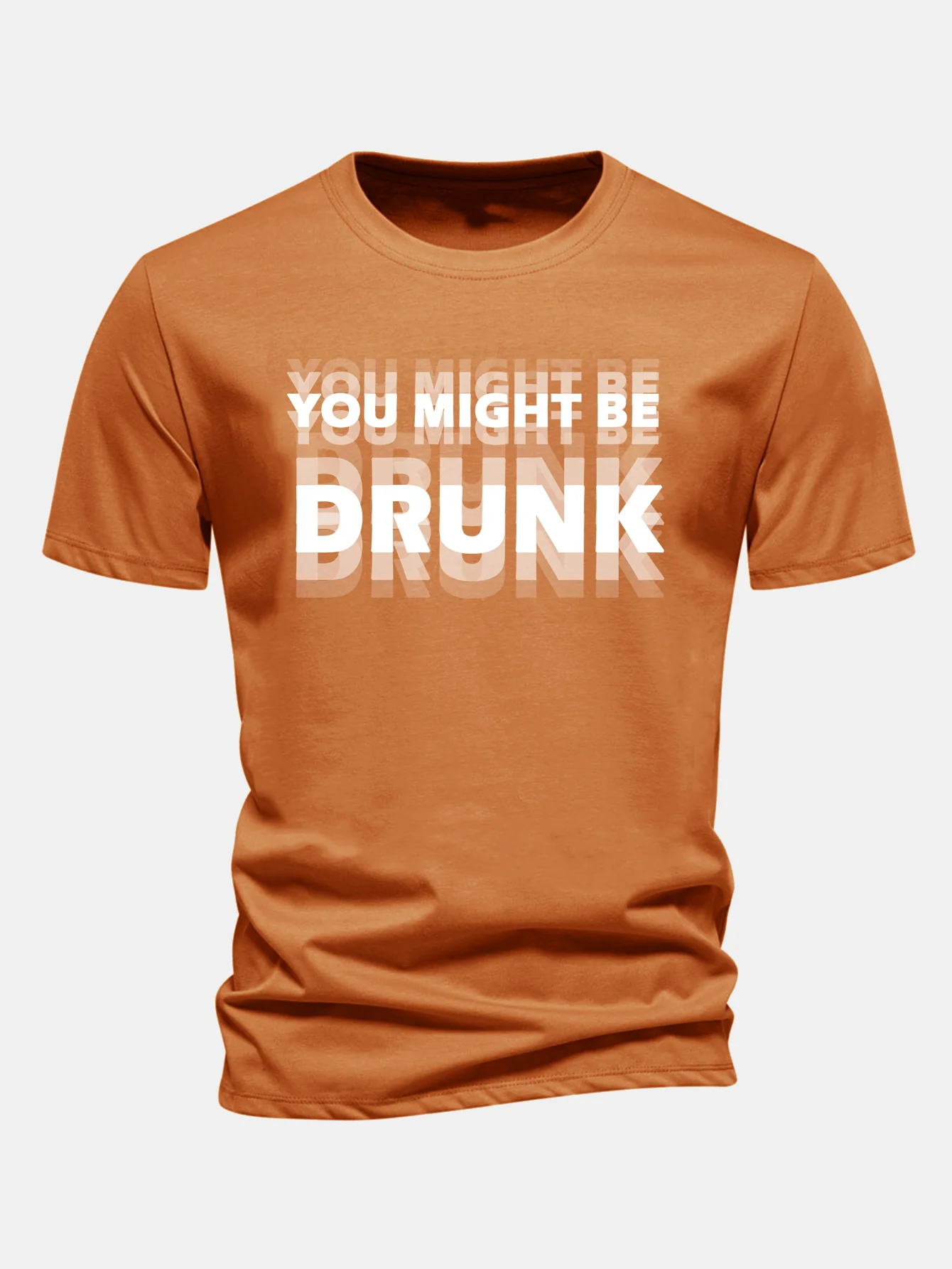 Regular Fit You Might Be Drunk Print Cotton T-Shirt