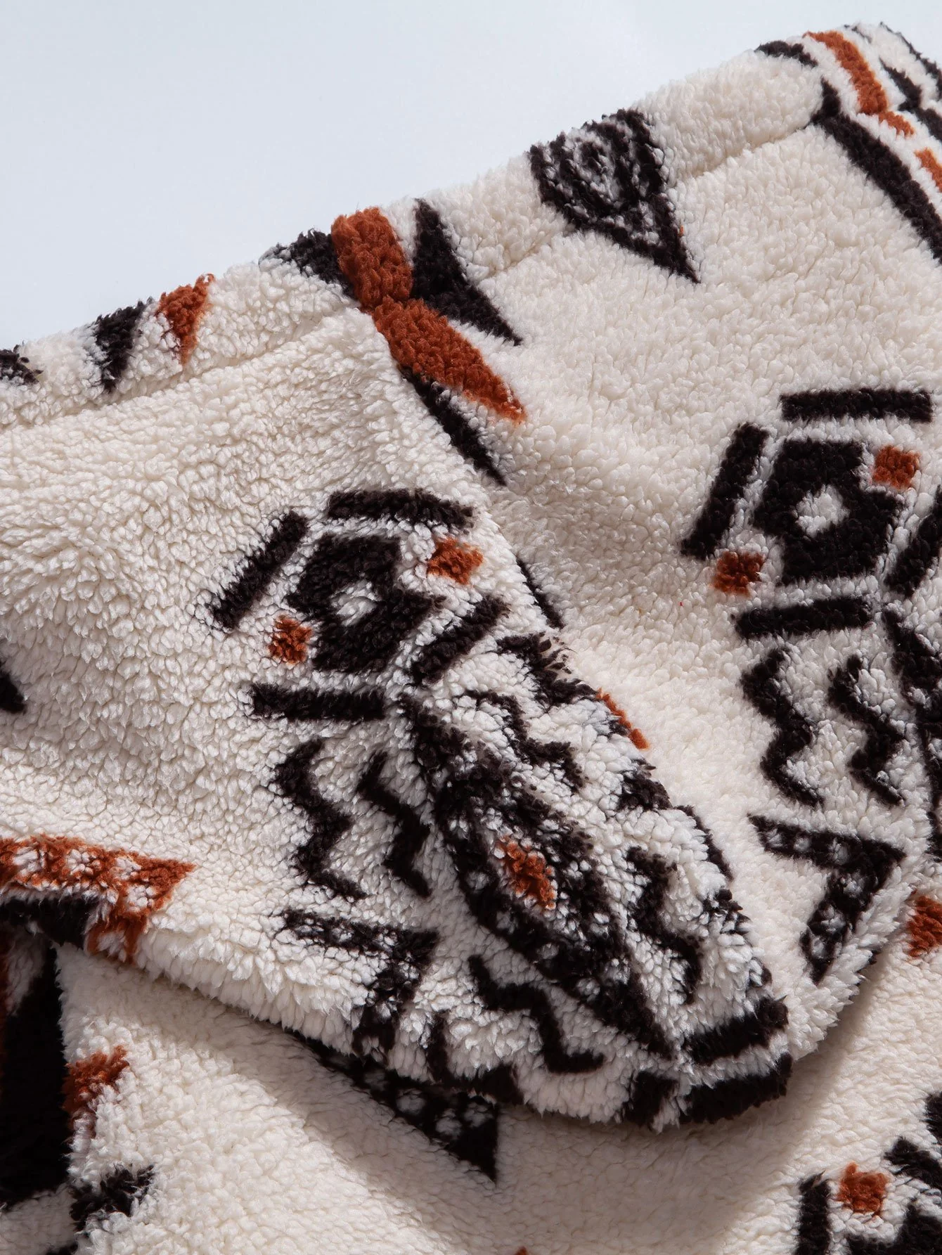 Aztec Print Teddy Hoodie
