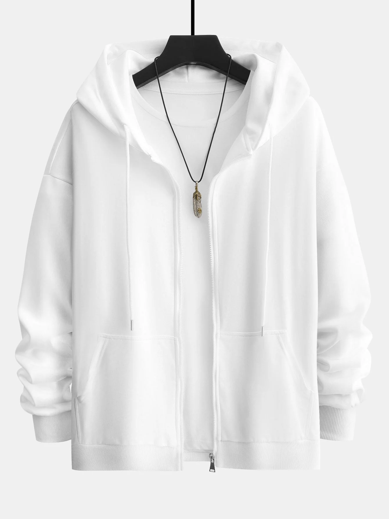 Basic Relax Fit Zip Hoodie