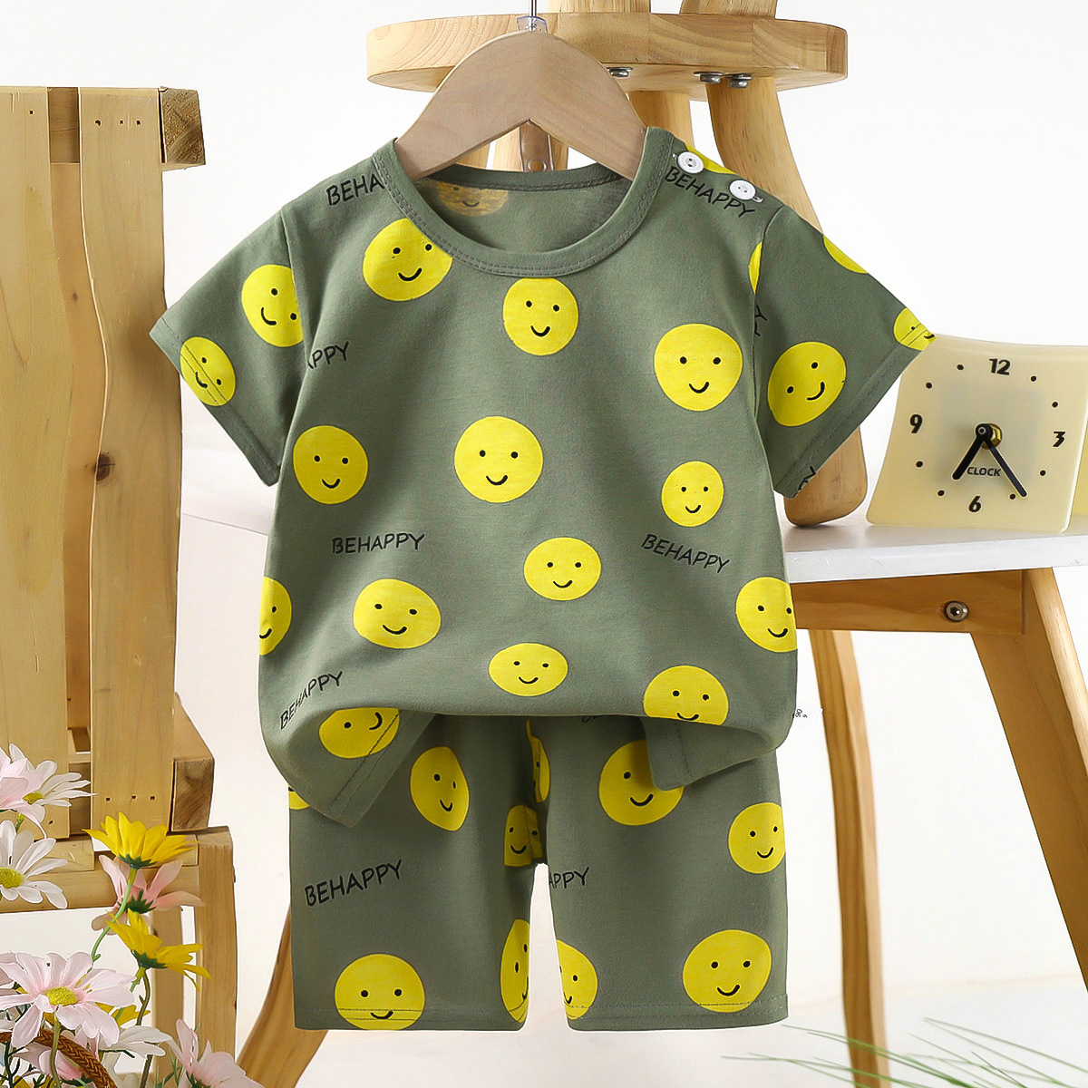 Cotton Short-sleeve Sets for Kids: Summer Outfits for Girls, T-shirts for Boys, Baby Clothes, Korean-style Children's Wear