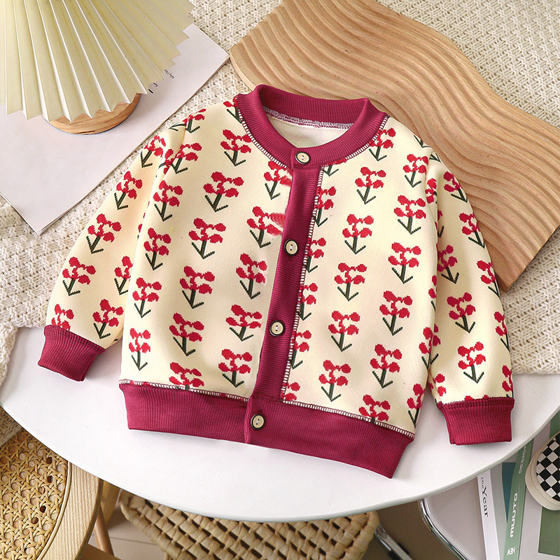 Thickened Warm Cardigan Sweater for Babies (for Outer Wear)