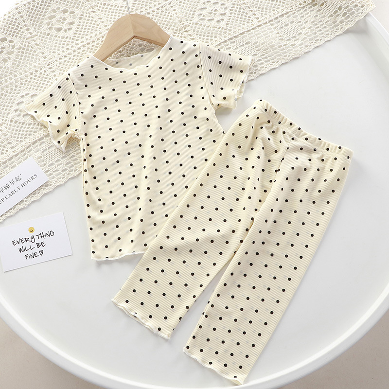 Girls' Summer Short-Sleeve Thin Outfit Set - Trendy Korean-Style 2-Piece Baby Summer Clothes (Air-Conditioning Wear)