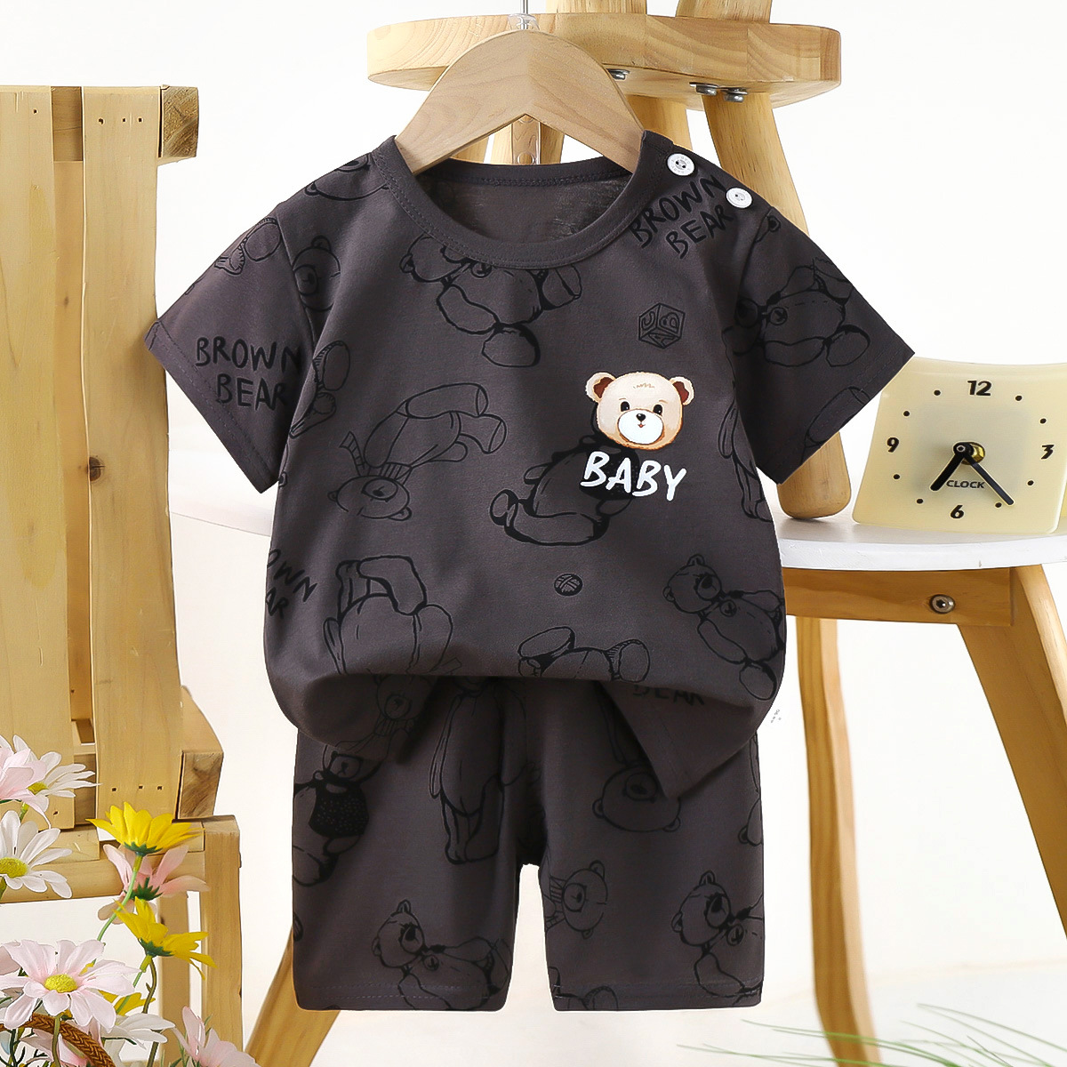 Cotton Short-sleeve Sets for Kids: Summer Outfits for Girls, T-shirts for Boys, Baby Clothes, Korean-style Children's Wear