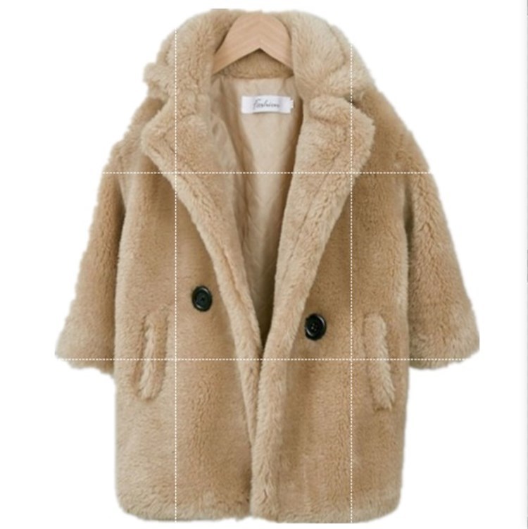 Kids' Overcoat - Faux Cashmere Large-Particle Fur Collar Thickened Outerwear for Boys & Girls