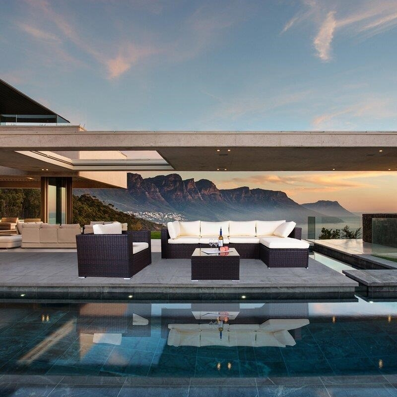 Jahala Wicker/Rattan 6 - Person Seating Group with Cushions