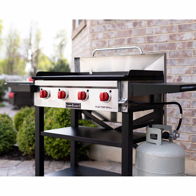 Camp Chef Flat Top 4 Burner Gas Griddle with Steel Cover