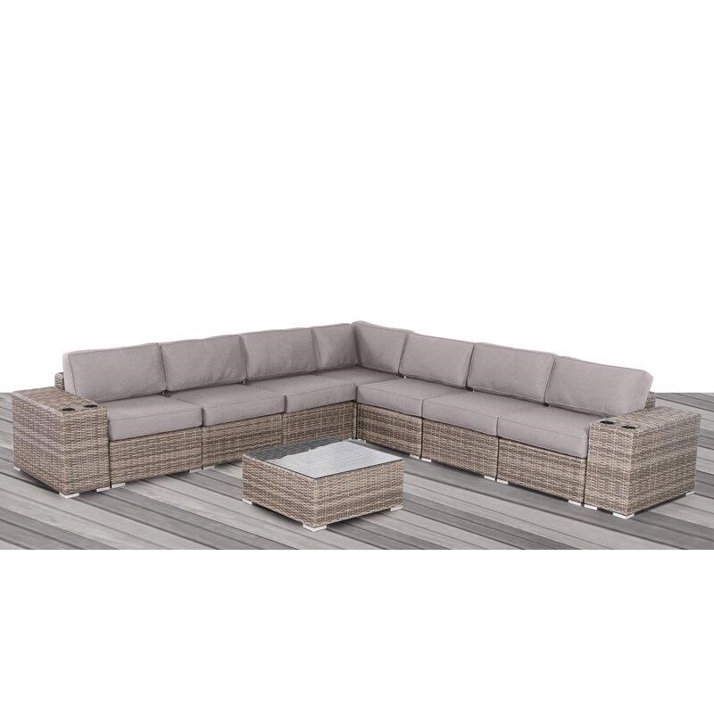 Lazaro Wicker/Rattan 6 - Person Seating Group with Sunbrella Cushions