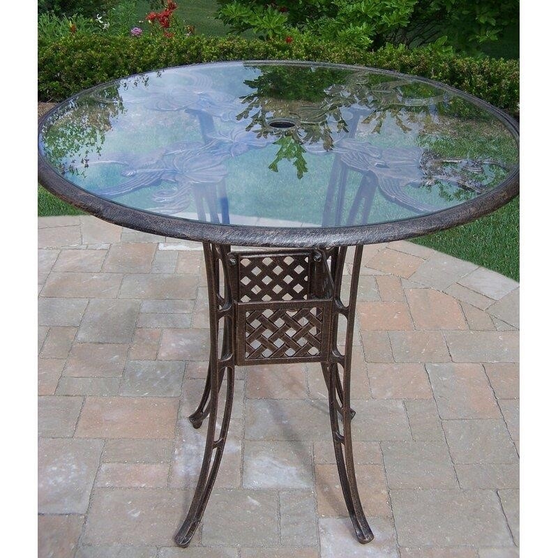 Wendling Round 4 - Person Aluminum Bar Height Dining Set with Cushions and Umbrella