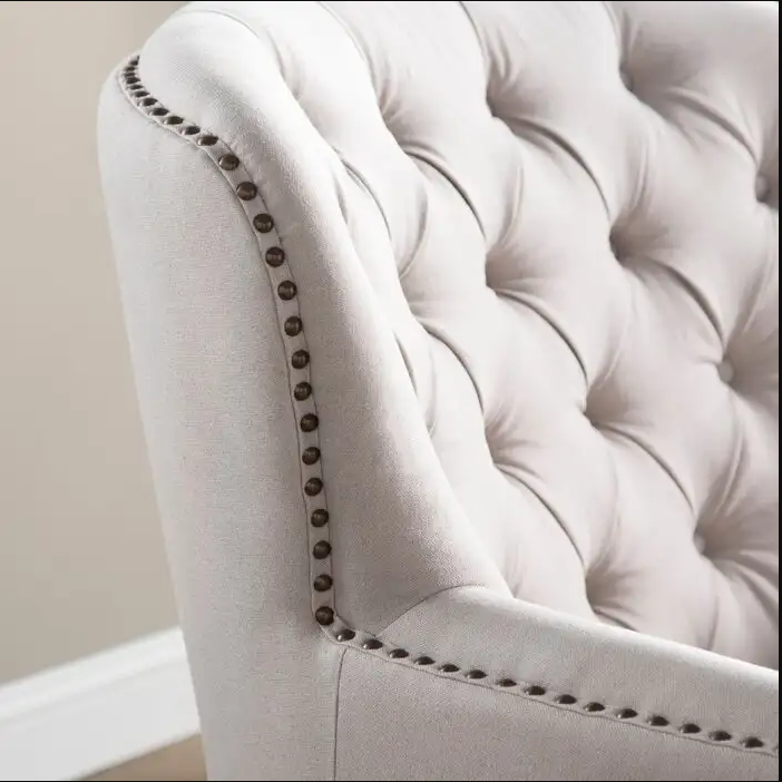Tufted Wingback Chair & Ottoman