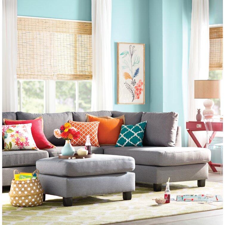 104" Wide Reversible Sofa & Chaise with Ottoman