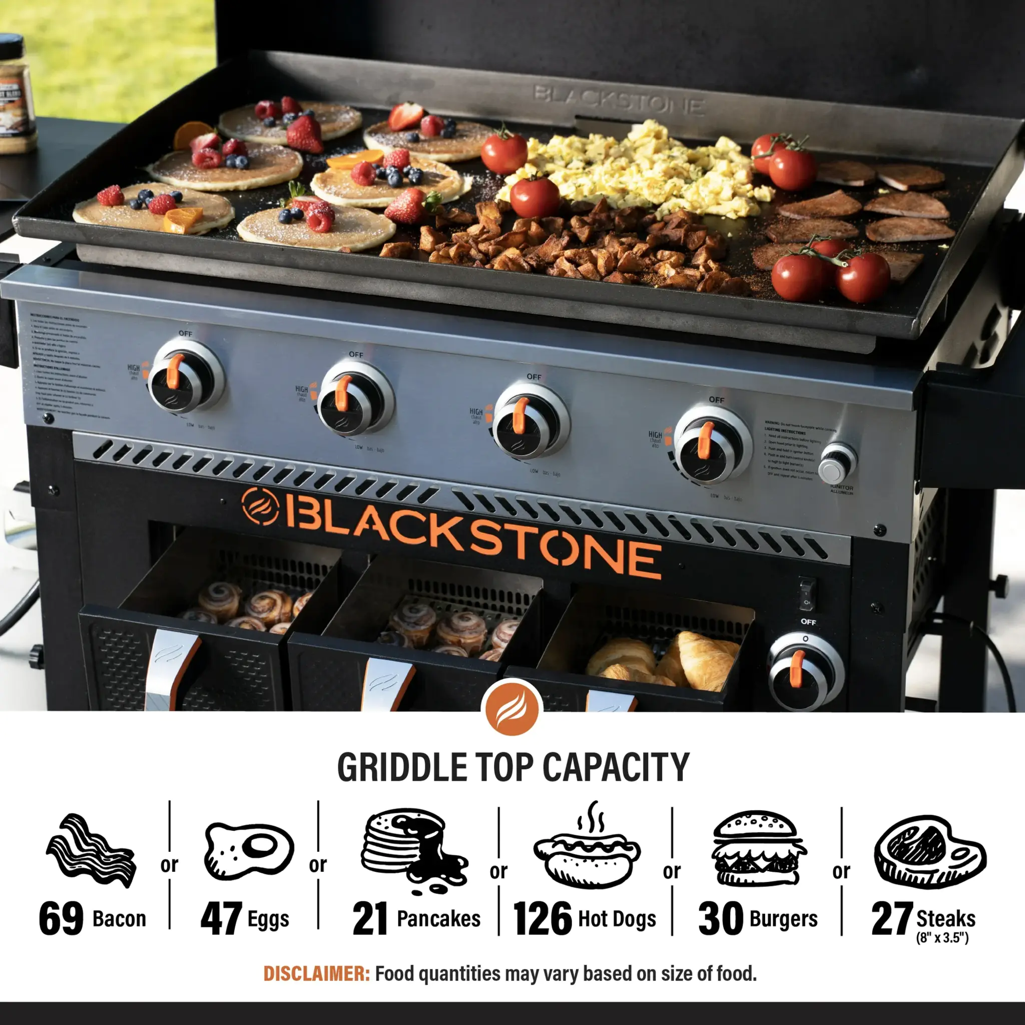 Blackstone 4-Burner 36" Propane Outdoor Griddle with Air Fryer and Hood