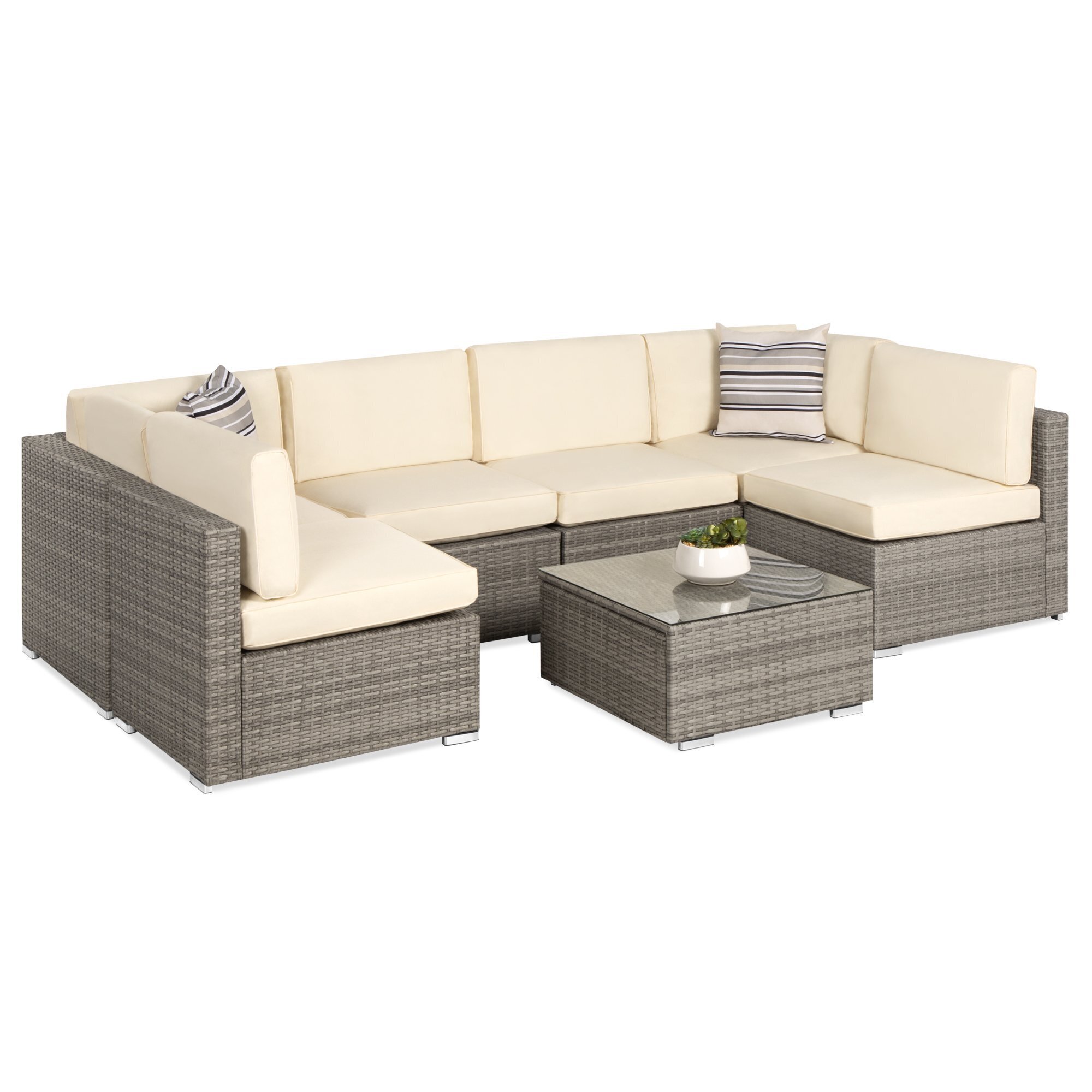 Best Choice Product 7-Piece Modular Outdoor Conversational Furniture Set