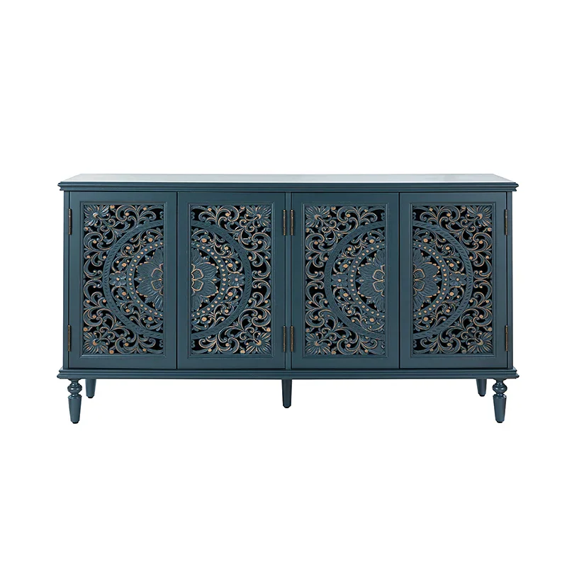 Emathides 63" Solid Wood Sideboard with Lighting & Wine Rack