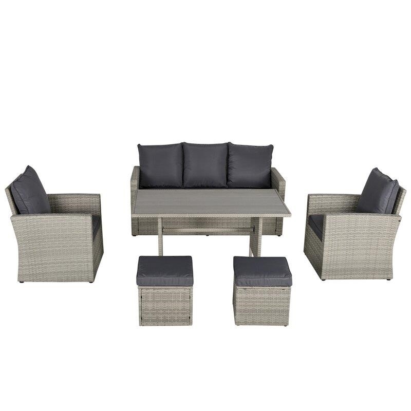 Wicker/Rattan 7 - Person Seating Group with Cushions