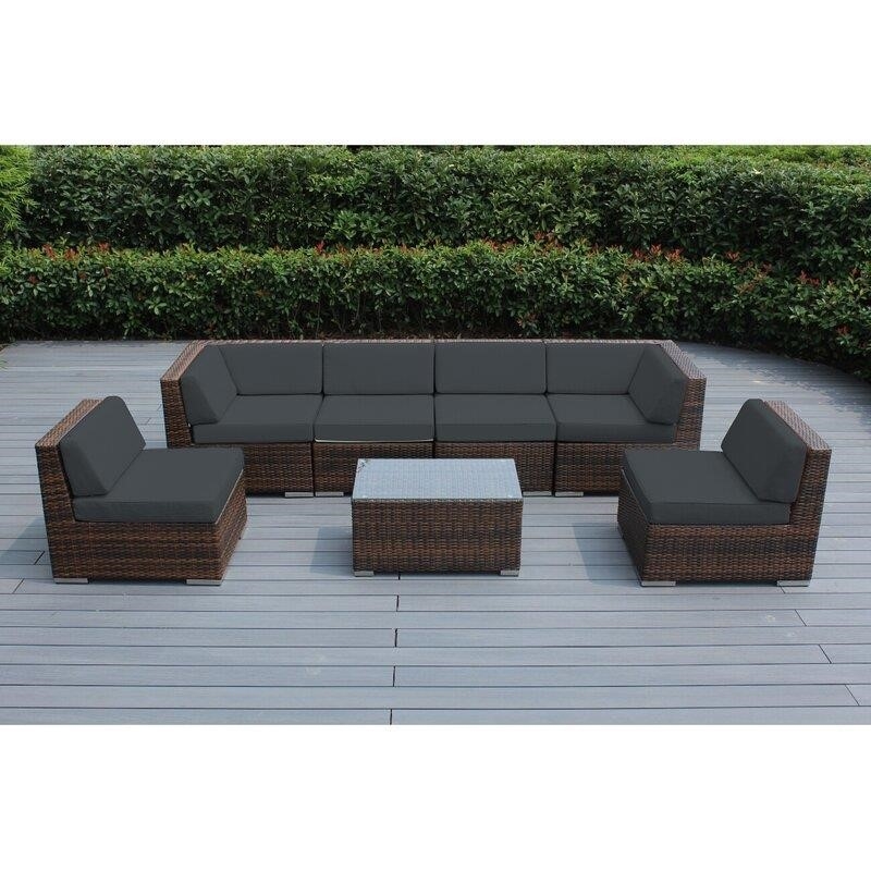 Barneveld Wicker/Rattan 6 - Person Seating Group with Cushions