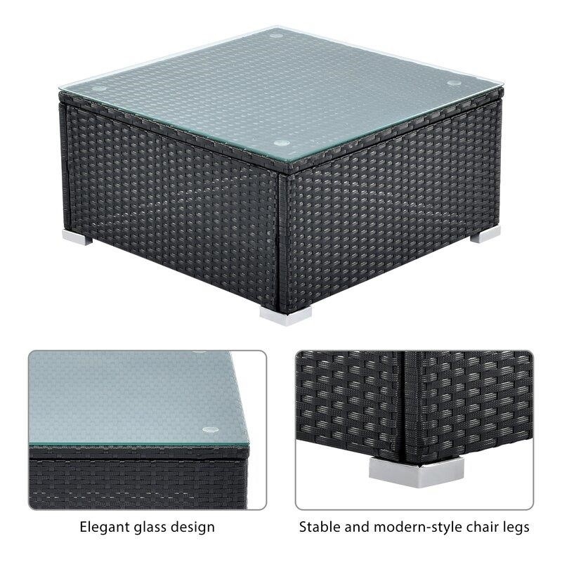 Keylin Wicker/Rattan 5 - Person Seating Group with Cushions