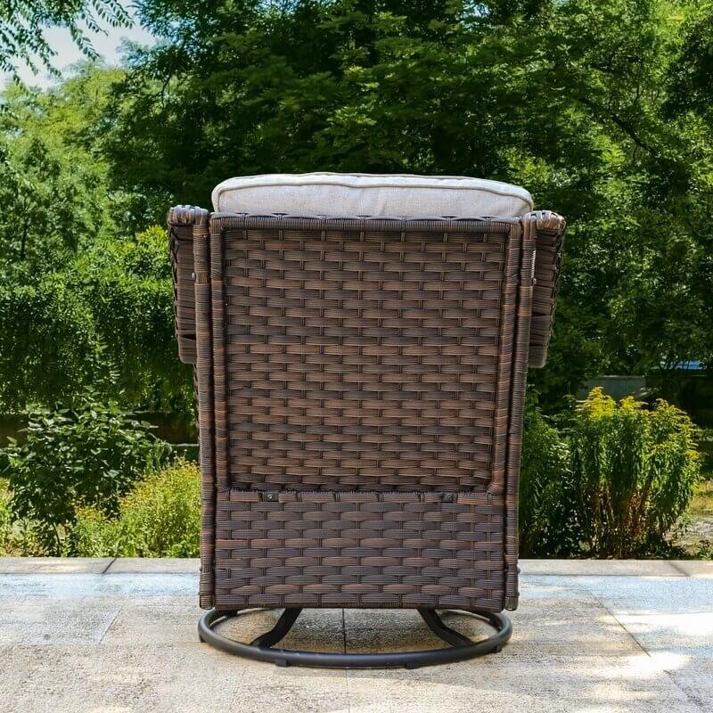 Linkwood Rocking Swivel Patio Chair with Cushions (Set of 2)