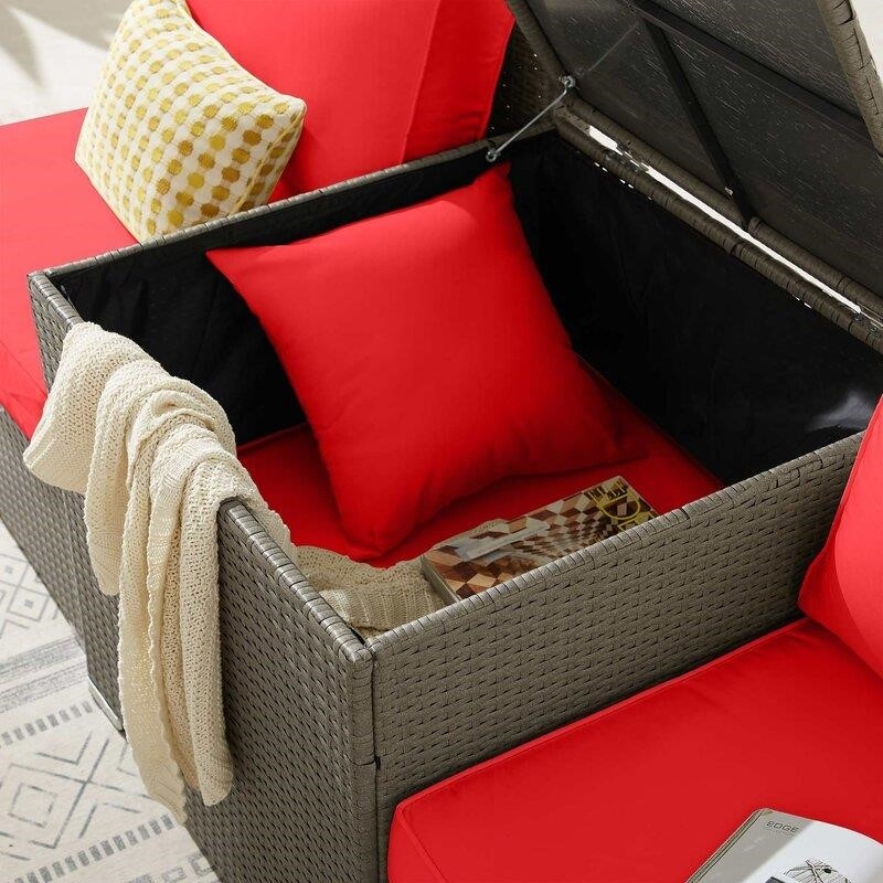 Aaleena Wicker/Rattan 6 - Person Seating Group with Cushions