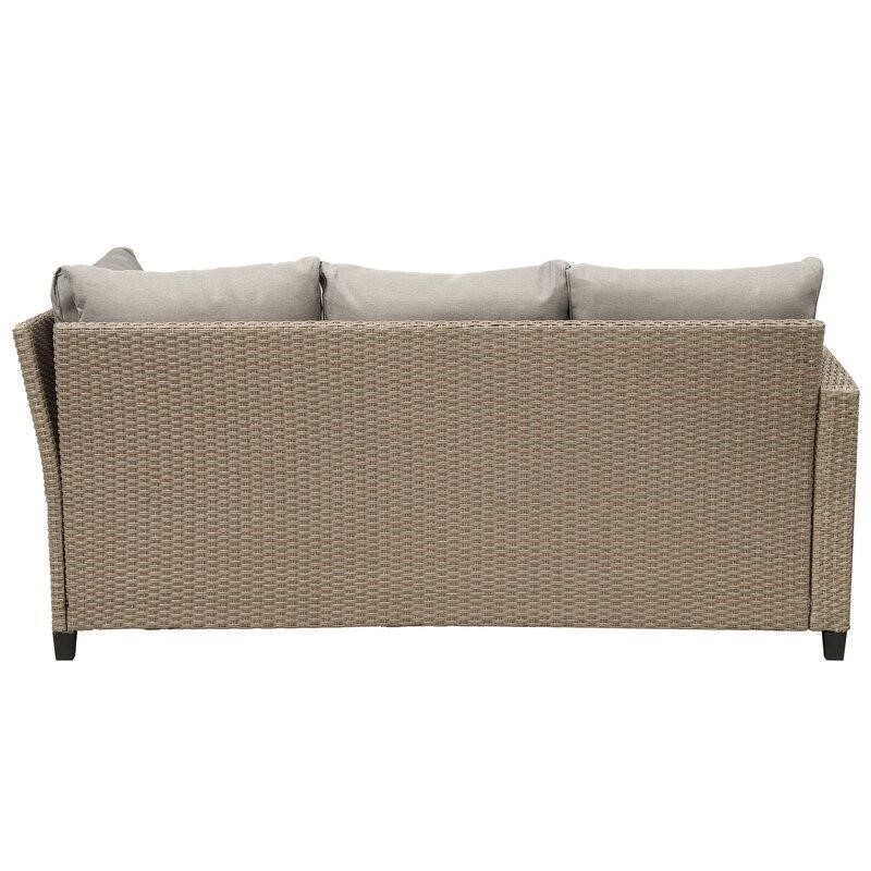 Bradyn Wicker/Rattan 7 - Person Seating Group with Cushions