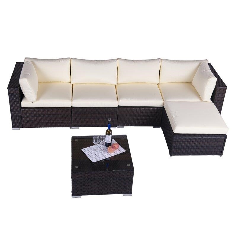 Jahala Wicker/Rattan 6 - Person Seating Group with Cushions